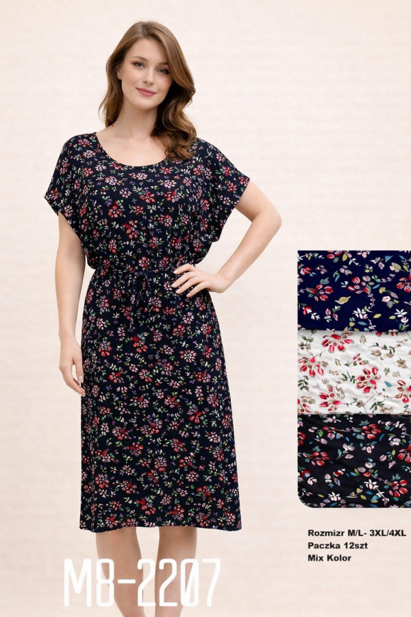 Sukienki damskie Roz M-4XL, Mix Kolor .Paczka 12 szt 1